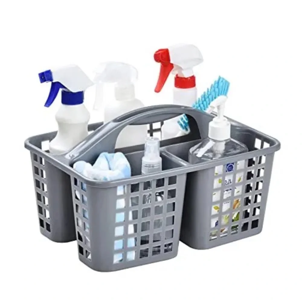 4/$20 Trueliving Plastic Shower Caddy Basket with Compartments - Gray